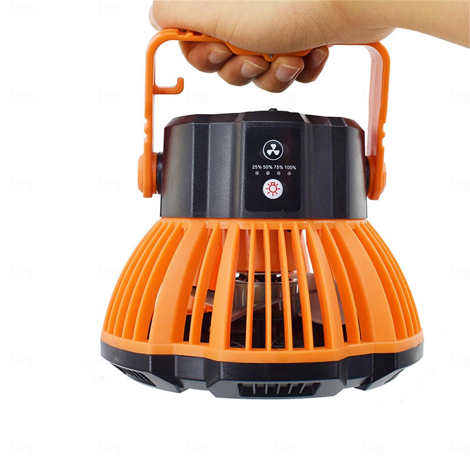 Battery Operated Fan with Light for Camping Tent & Hammock, 2 in 1 Remote USB Rechargeable Small Desk Fan With LED Lighting & Hanging Hook for Outdoor Camping, Office 2025 - $45.99 –P15