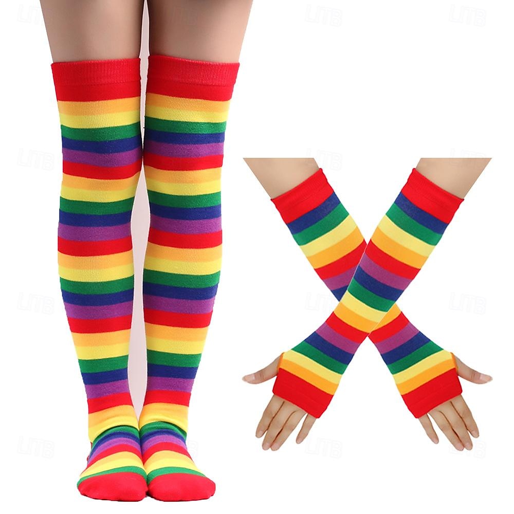 LMBT LMBTQ Szivárvány Kesztyűk Zoknik & Harisnyák Felnőttek Női meleg leszbikus Pride Parade Büszkeség hónapja Álarcos mulatság Könnyű farsangi jelmez 2025 - $10.99 –P4