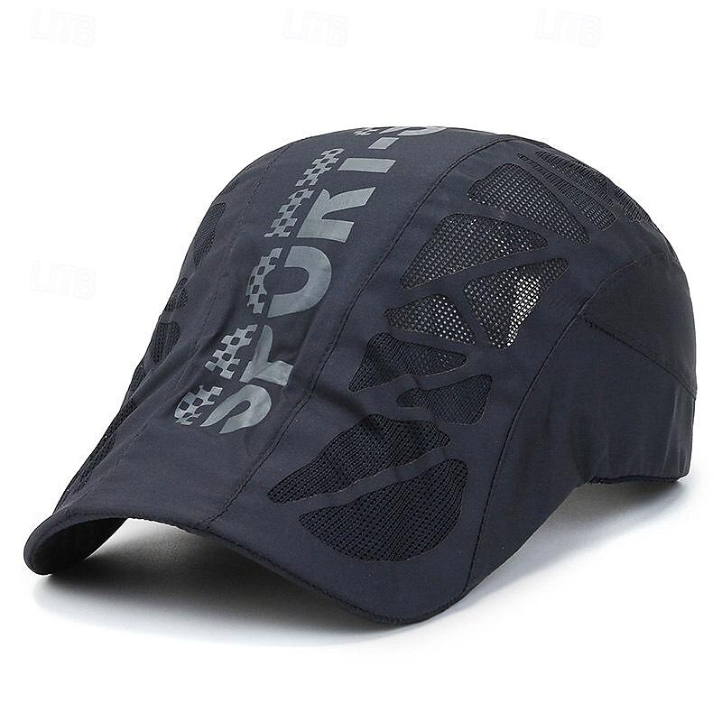 Herren Baskenmütze Sonnenhut Kappe Schwarz Marineblau 100% Baumwolle Gitter Modisch Brautkleider schlicht Strasse Täglich Buchstabe Einstellbar Sonnenschutz Atmungsaktiv 2025 - $7.49 –P5