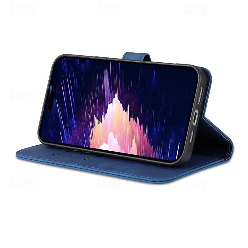 Phone Case For iPhone 16 15 14 Pro Max Plus 13 12 11 Pro Max Mini Wallet Case Full Body Protective Kickstand Card Slot Retro TPU PU Leather 2025 - $10.99 –P6