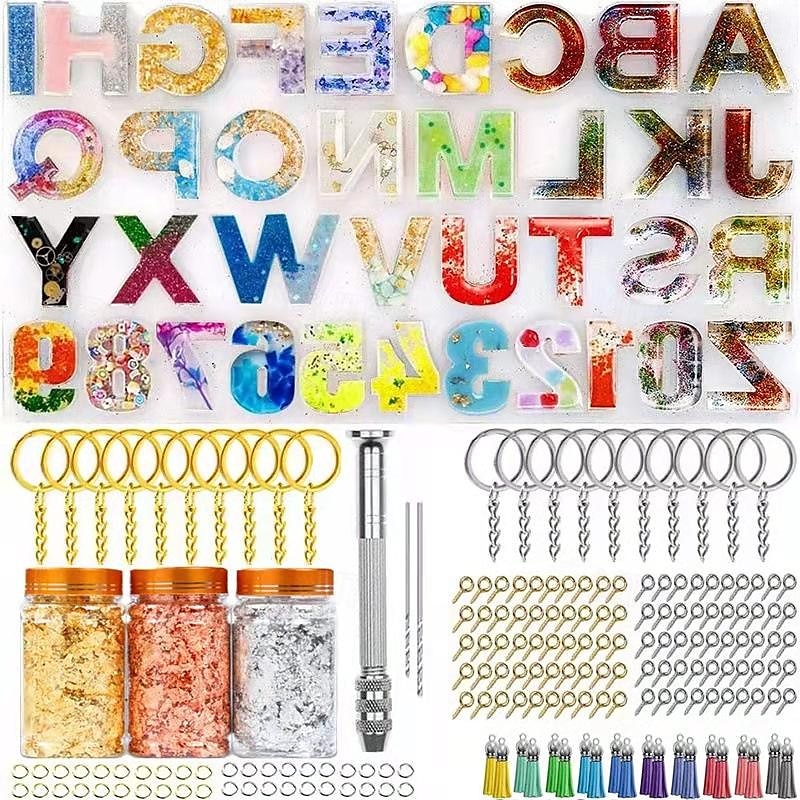 goutte à goutte adhésif pendentif miroir moule en silicone bricolage résine époxy clé pendentif outil lettre silicone moule de 2025 ? $46.99 –P5