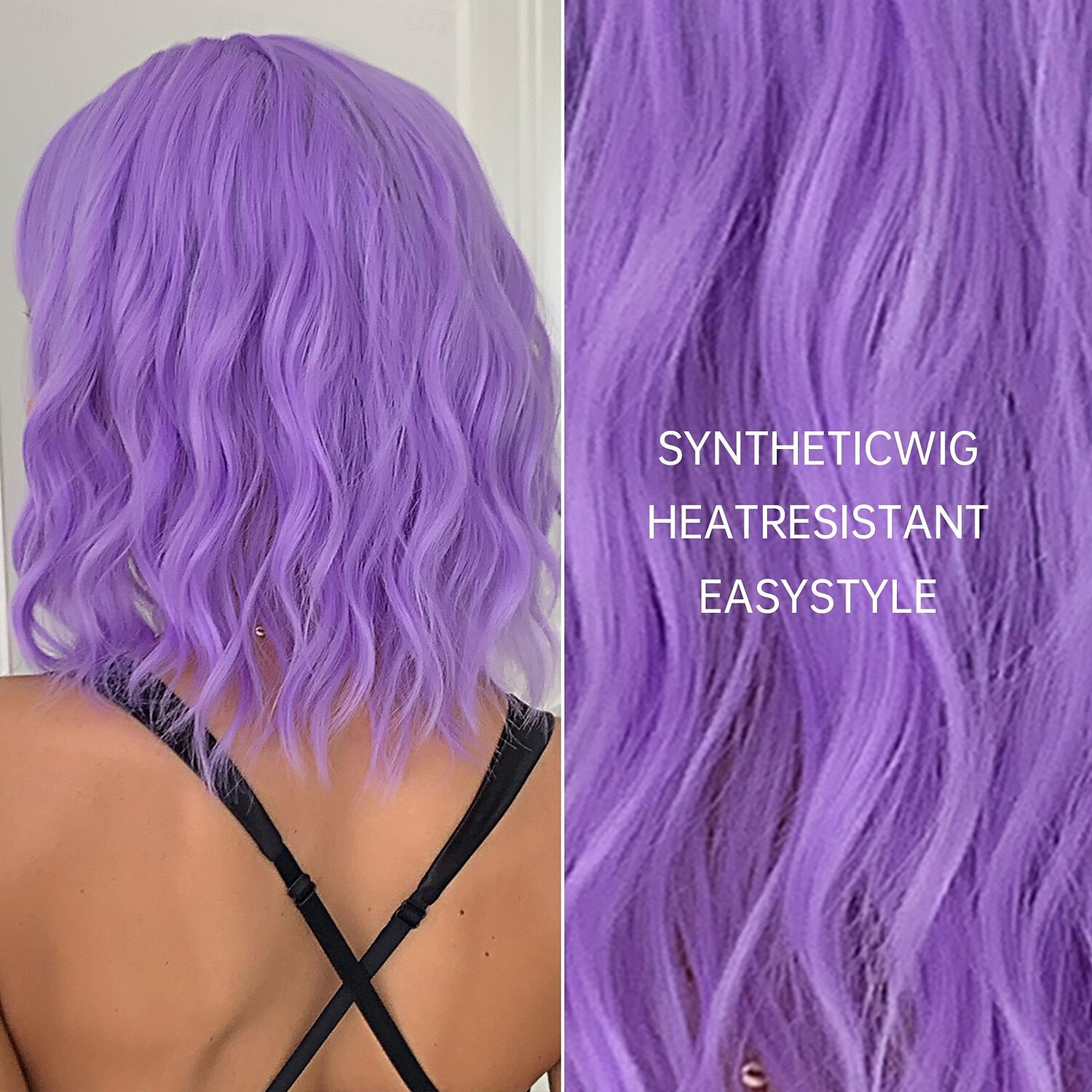 Synthetic Wig Uniforms Career Costumes Princess Curly Wavy Middle Part Layered Haircut Machine Made Wig 14 inch Bright Purple Synthetic Hair Women's Cosplay Party Fashion Purple 2025 - $19.49 –P3