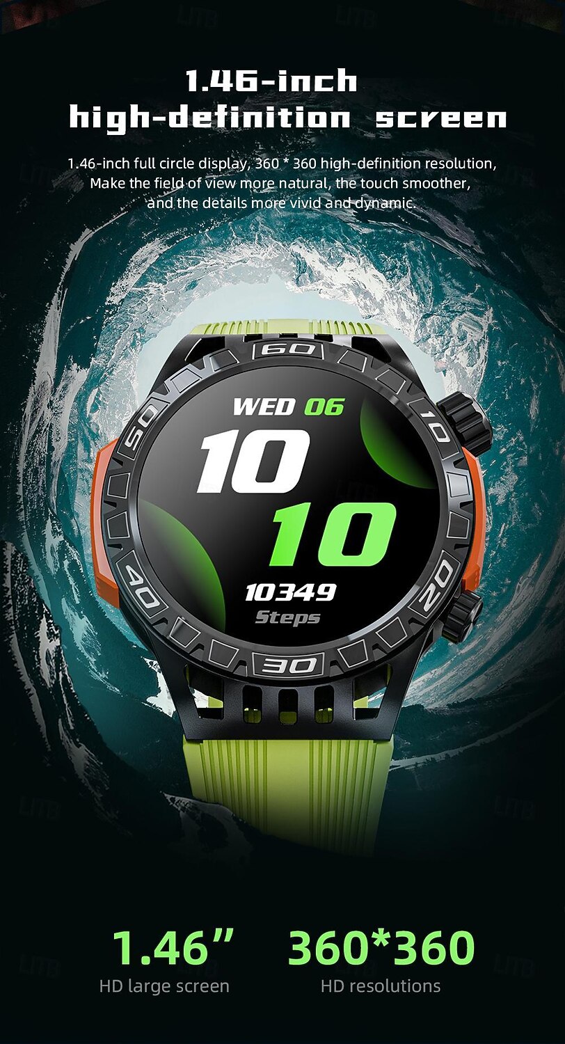 LOKMAT ZEUS 6 PRO Умные часы 1.46 дюймовый Смарт Часы Bluetooth Педометр Напоминание о звонке Датчик для отслеживания активности Совместим с Android iOS Женский Мужчины 2025 - $42.99 –P4