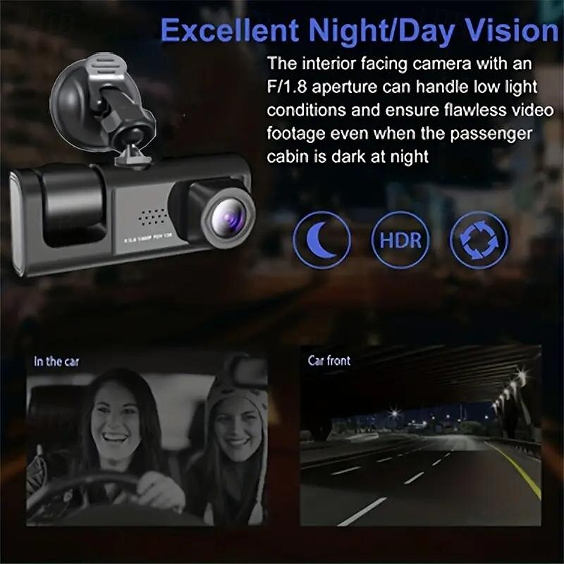 Three-lens Tachograph High-definition Night Vision Astern Image of The Front and Rear Of The Car 2025 - $52.99 –P6