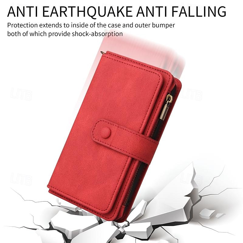 Phone Case For Samsung Galaxy S24 S23 S22 S21 S20 Ultra Plus FE A54 A34 A14 S25 Ultra Wallet Case Zipper Full Body Protective with Wrist Strap Retro TPU PU Leather 2025 - $23.99 –P5