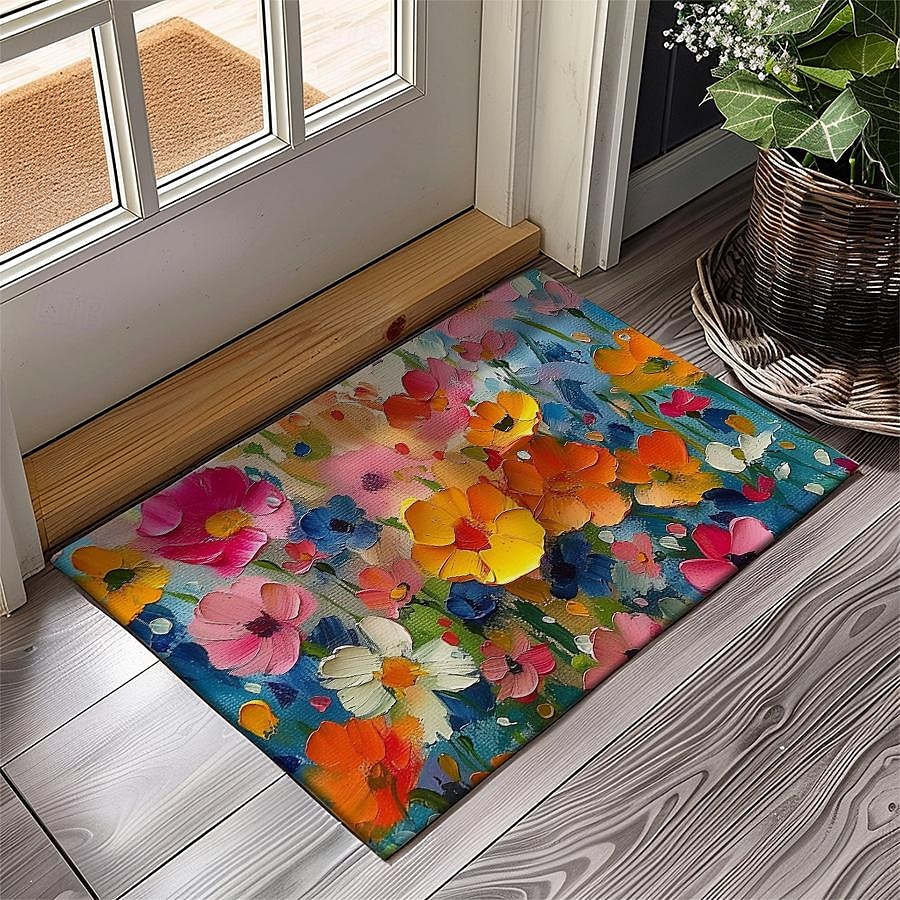 Wedding Oil Painting Flowers Doormat Non-Slip Oil Proof Rug Indoor Outdoor Mat Bedroom Decor Bathroom Mat Entrance Rug Door Mat 2025 - $16.99 –P6