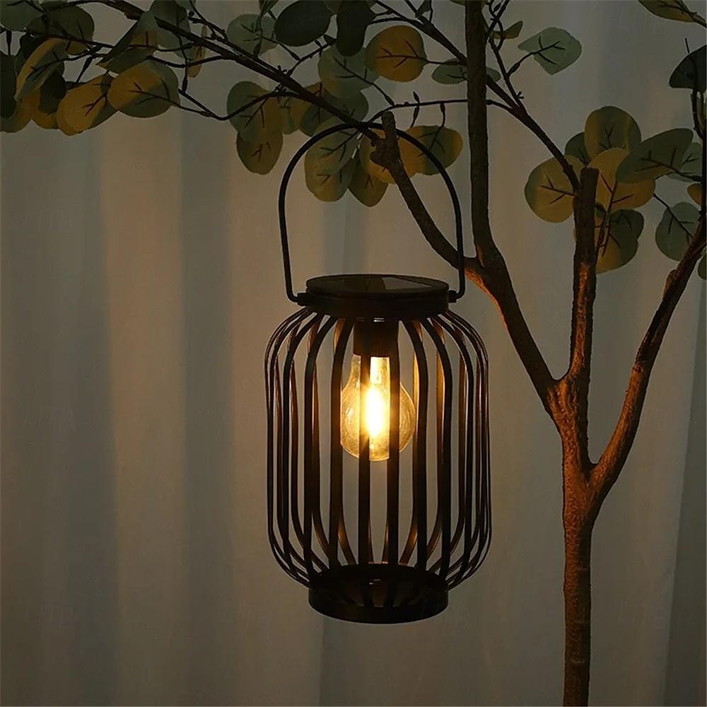 Solar Iron Lantern Outdoor Courtyard Garden Landscape Lantern Decorative Light Waterproof Handheld Hollow Tungsten Wire Lamp 1PC 2025 - $66.99 –P8