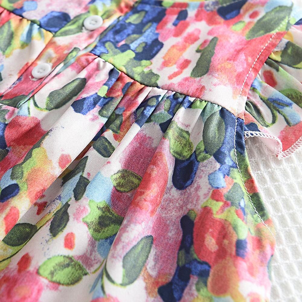 Infantil Para Meninas Vestido Gráfico Sem Manga Festa Ao ar livre Casual Moda Adorável Diário Poliéster Verão Primavera 2-13 anos Colorido de 2025 por $10.99 –P6