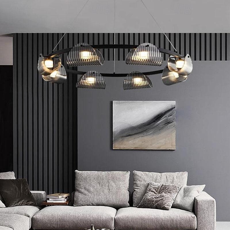 Kronleuchter Deckenleuchte Pendelleuchte 5/6-flammig 75/132cm Metall Glas Wasserkräuselung postmodernes Licht Luxus Restaurant Schlafzimmer Arbeitszimmer Wohnzimmer 85-265V 2025 - $584.69 –P9