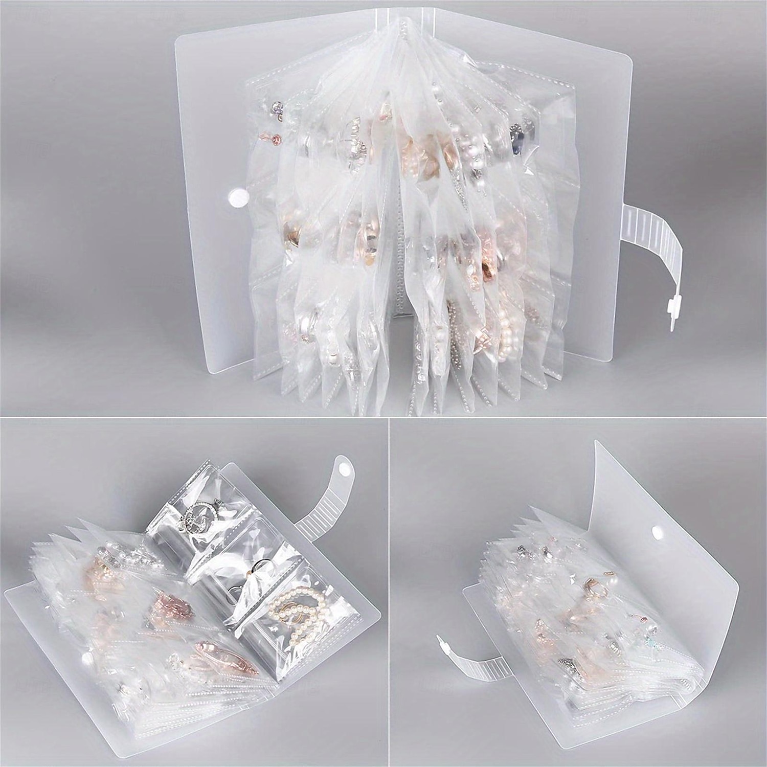 84 grades/1 conjunto ou 160 grades com pequenas bolsas caixa de armazenamento de joias: brincos, anéis antioxidantes, pulseiras, sacos transparentes de armazenamento à prova de poeira para colares, de 2026 por $15.99 –P16