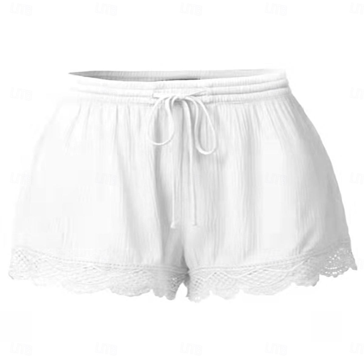 Per donna Chino Pantaloncini Essenziale Informale Breve Vita alta Liscio Design elastico con coulisse Taglio alto Traspirabilità Morbido Media elasticità Casual / quotidiano Fine settimana Vinaccia del 2025 a $15.99 –P5