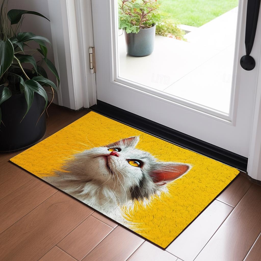 Cat Yellow Doormat Non-Slip Oil Proof Rug Indoor Outdoor Mat Bedroom Decor Bathroom Mat Entrance Rug Door Mat 2025 - $16.99 –P1