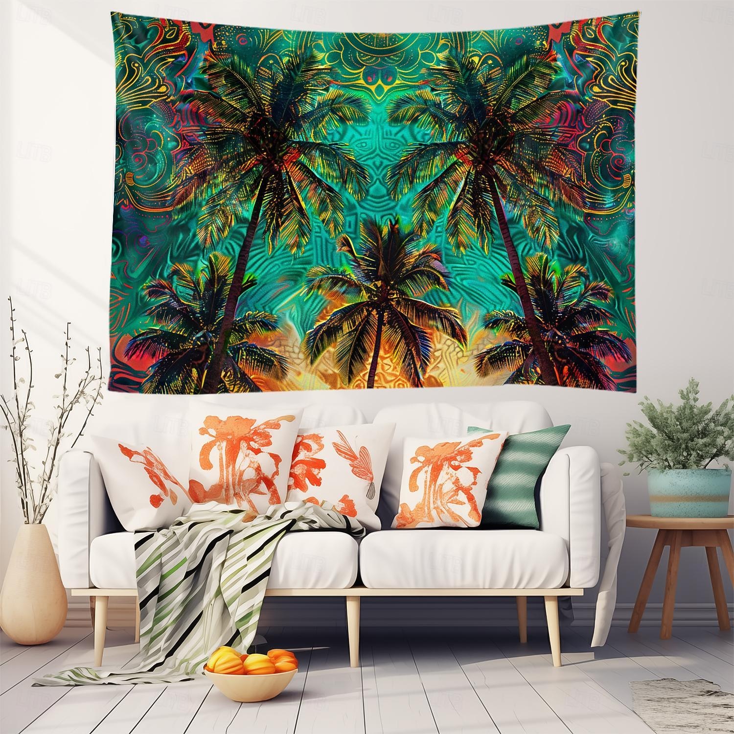 malowanie tropikalnych liści wiszące gobelin wall art duży gobelin mural wystrój fotografia tło koc zasłona strona główna sypialnia dekoracja salonu 2026 - $20.99 –P11