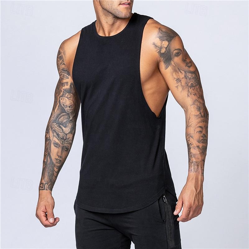 Herr Linne Undertröjor Ärmlös tröja Ärmlös Rund hals Vår & sommar Slät Mode Designer Grundläggande Semester Gata Utekväll Svart Vit Topp t-shirt för män 2025 - $14.49 –P5