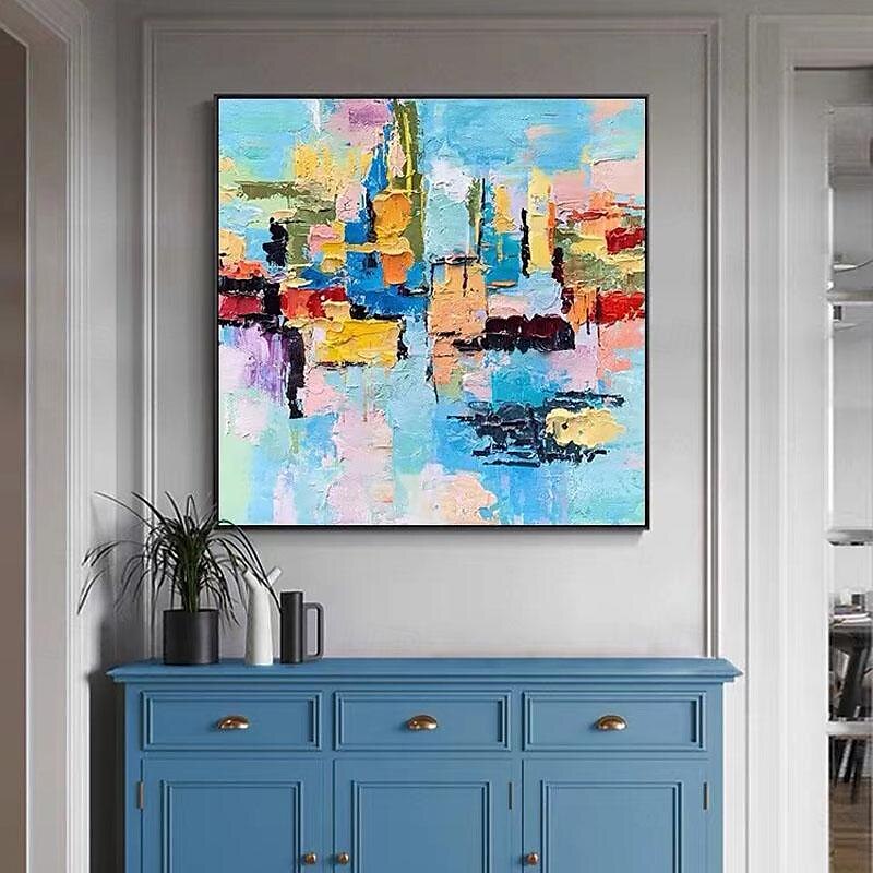 grote wandkunst origineel met de hand geschilderd eigentijds abstract schilderij horizontaal verticaal enorm formaat kunst helder kleurrijk canvas kunst voor thuis kamerdecoratie 2025 - $108.99 –P8