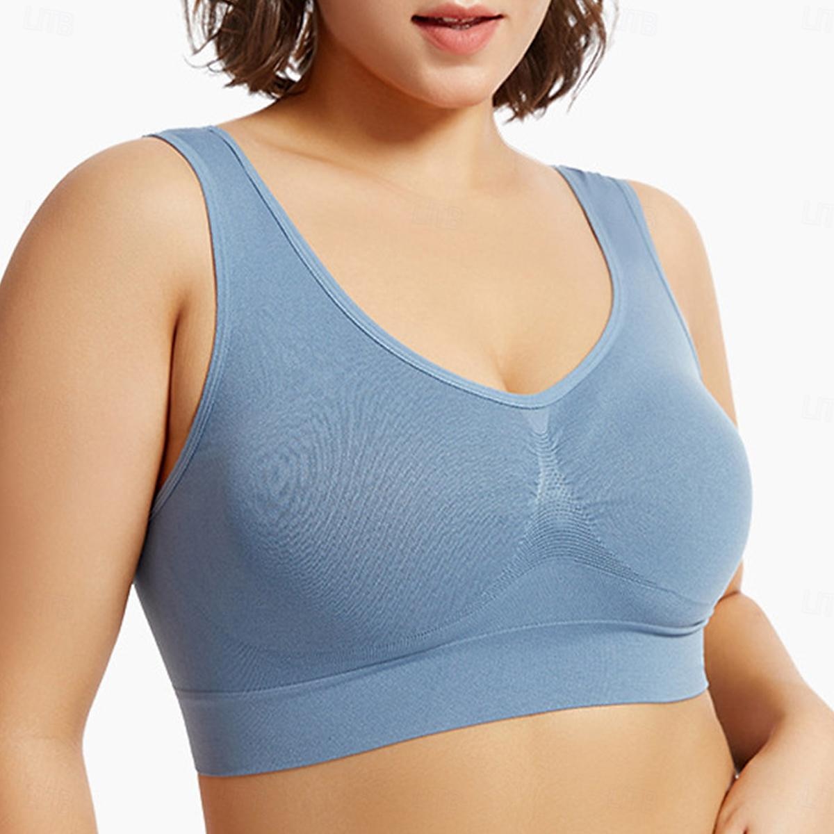 Top feminino cor pura esporte básico academias em casa nylon respirável v aro sem mangas sutiã almofadas no peito verão primavera roupas para casa de 2026 por $14.49 –P11