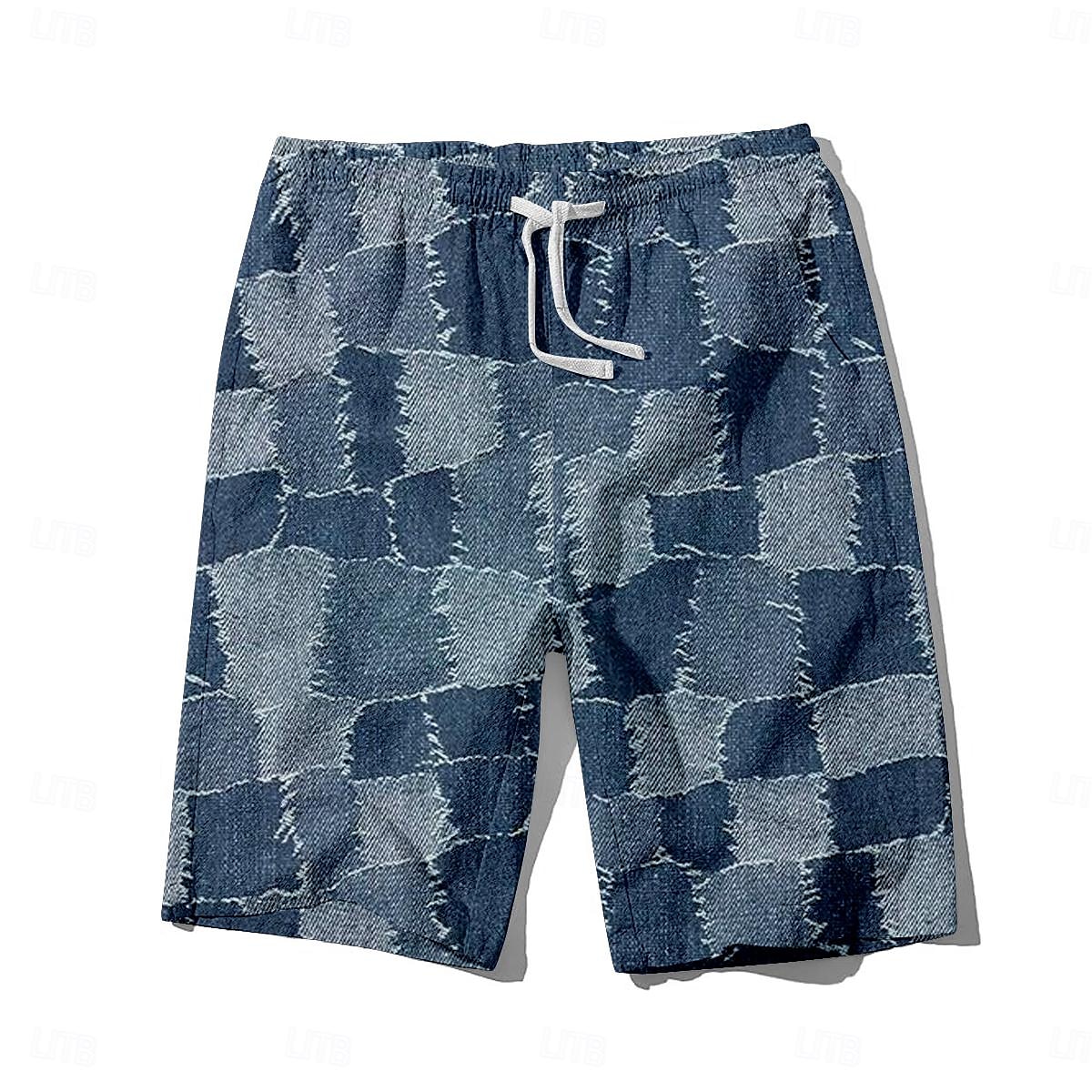 Men's Denim Color block stitching Swim Trunks Swim Shorts Board Shorts Mid Waist Hawaiian Casual Holiday Beach Drawstring with Mesh lining Elastic Waist Designer Clothing Apparel 2025 - $17.99 –P5