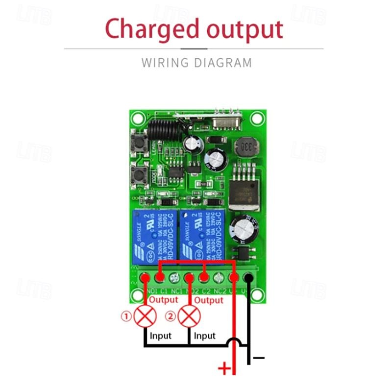 2025年 DC 12V 24V 36V 48V 2チャンネル RF ワイヤレス リモート コントロール スイッチ システム 12-48V レシーバー ホーム スマート スイッチ 433MHz  コレクション – $20.99 –P3