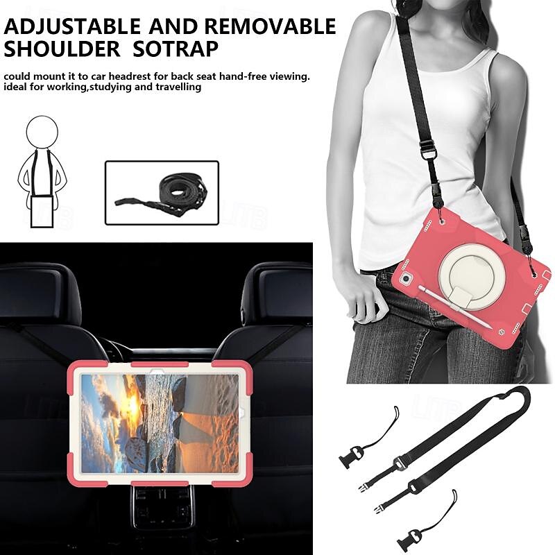 Tablet Case Cover For Samsung Galaxy Tab A9 8.7" A8 10.5'' A9 Plus 11" Pencil Holder 360° Rotation Shoulder Strap PC Silicone 2025 - $43.99 –P9