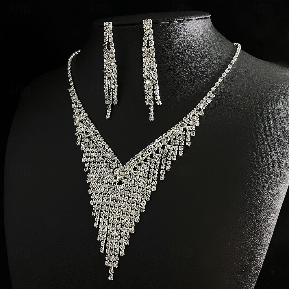 Los sistemas nupciales de la joyería 1 Legierung Pendientes Collare Mujer Elegante Bonito Geométrico Alegría Forma Geométrica Conjunto de joyas Para Fiesta 2025 - $30.99 –P3