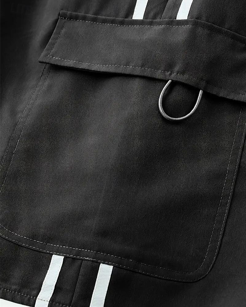Homens Bermuda Cargo Calção Com Cordão Cintura elástica Bolso multi Bloco de cor Vestível Curto Ao ar livre Diário Para Noite Moda Clássico Preto Cáqui de 2025 por $27.99 –P9