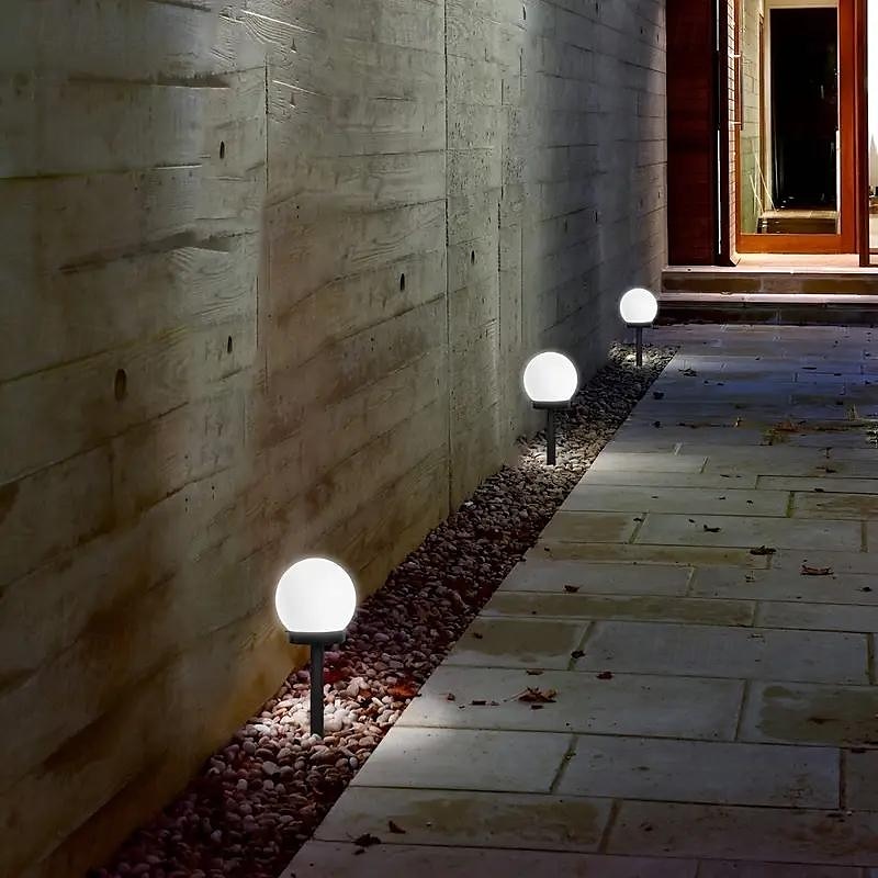 3 Stück Solar-Gartenlicht, kleines weißes Kugellicht, rundes Kugellicht, LED-Außendekoration, Landschaftsgarten, Villa, Rasenlicht, Bodensteckerlicht, wasserdicht 2025 - $24.99 –P10