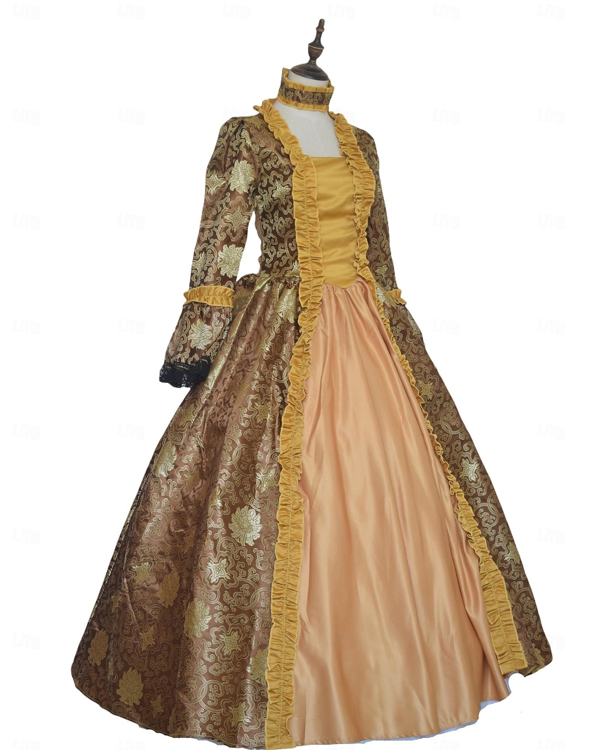 ancien Baroque Punk & Gothique Maxi Robe Normal Juliette Cendrillon Princesse Col carré Déguisement Royal Halloween Carnaval Mascarade Performance Soirée Halloween Adultes Toutes saisons de 2025 ? HUF 53069 –P7