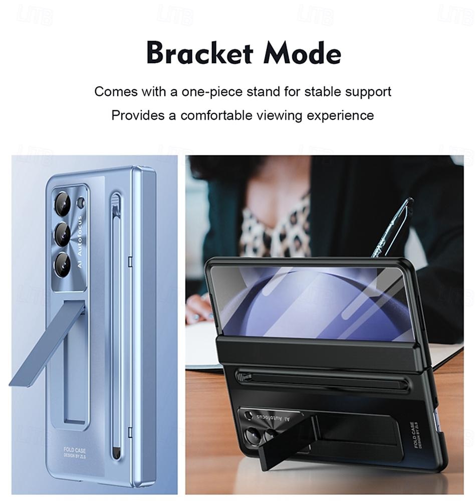 Phone Case For Samsung Galaxy Z Fold 7 Z Fold 6 Z Fold 5 Z Fold 4 Back Cover with Stand Holder with Screen Protector Full Body Protective Armor PC 2025 - $35.99 –P4