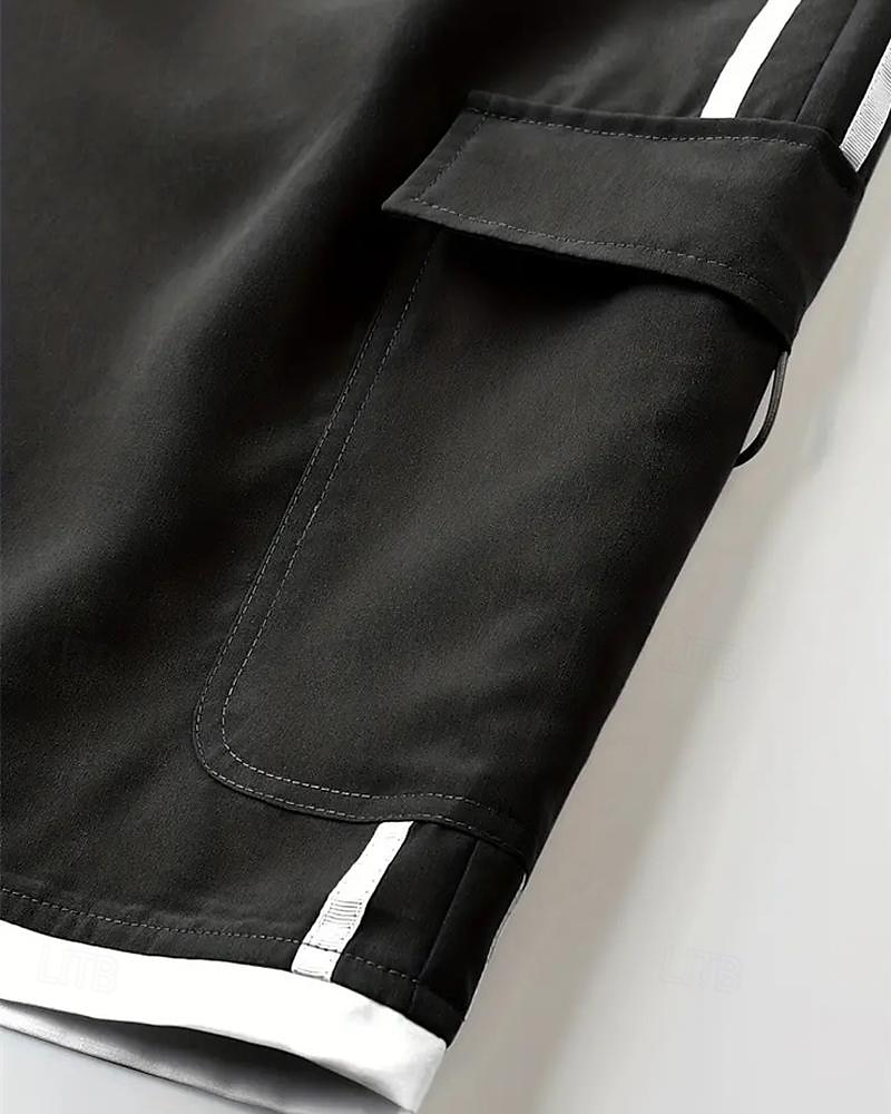 Homens Bermuda Cargo Calção Com Cordão Cintura elástica Bolso multi Bloco de cor Vestível Curto Ao ar livre Diário Para Noite Moda Clássico Preto Cáqui de 2025 por $27.99 –P8
