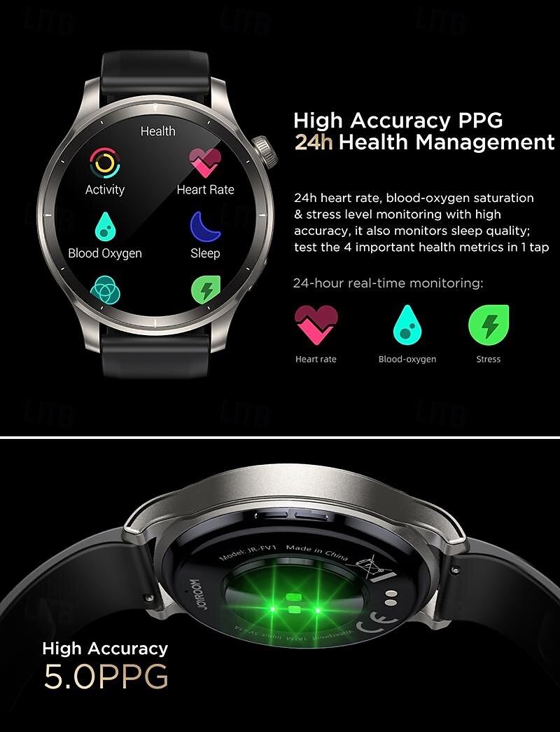 Joyroom JR-FV1 Smart Watch 1.43 inch Smartwatch Fitness Running Watch Bluetooth Pedometer Call Reminder Fitness Tracker Compatible with Android iOS Women Men Long Standby Hands-Free Calls Waterproof 2025 - $97.99 –P10