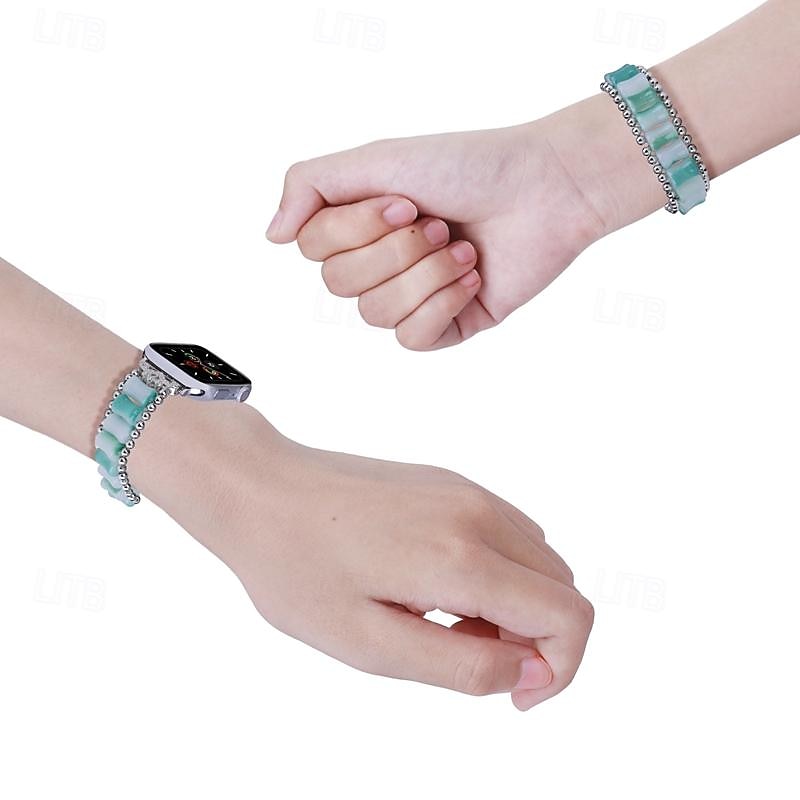 Pulseira de joias Compatível com Pulseira Apple Watch 38mm 40mm 41mm 42mm 44mm 45mm 49mm Com Miçangas Ajustável Respirável Resina pulseira de substituição para iwatch Ultra 2 Series 9 8 7 SE 6 5 4 3 de 2025 por $14.99 –P13