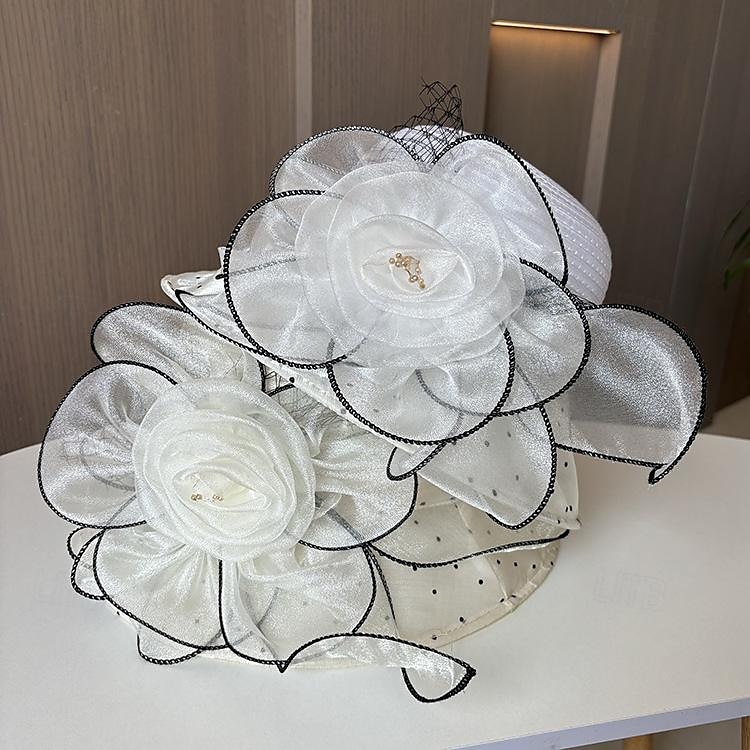 Kopfstück Organza Hochzeit Abendgesellschaft Elegant Hochzeit Mit Tüll Kopfschmuck Kopfbedeckung 2025 - $19.99 –P9
