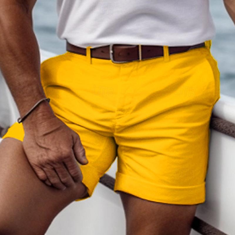 Men's Pink Shorts Shorts Summer Shorts Casual Shorts Buttons Front Pocket Plain Comfort Breathable Short Casual Daily Holiday Fashion Designer Black White 2025 - $19.99 –P12