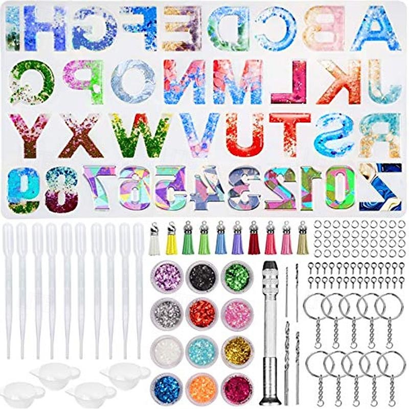 goutte à goutte adhésif pendentif miroir moule en silicone bricolage résine époxy clé pendentif outil lettre silicone moule de 2025 ? $46.99 –P7