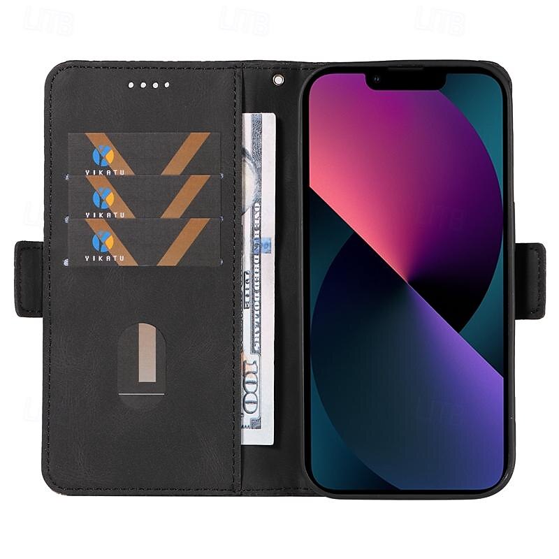 טלפון מגן עבור אייפון 16 iPhone 15 Pro Max iPhone 14 13 12 11 Pro Max Plus Mini SE מארז כרטיס ארנק מגנטי מגן גוף מלא רגלית תבנית גאומטרית TPU עור PU 2025 - $16.99 –P6