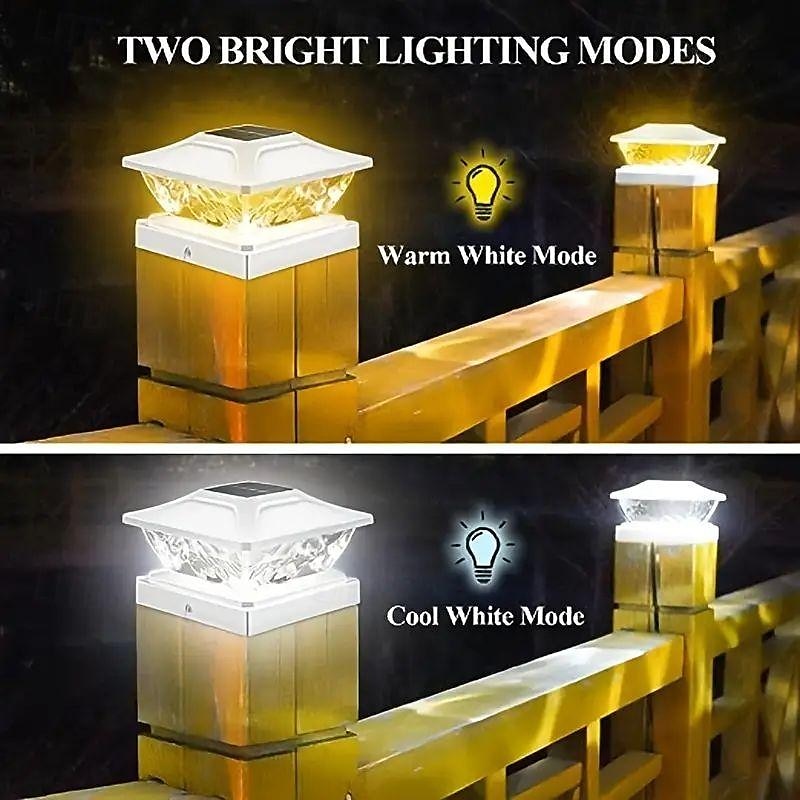 1pc Fence Post Solar Lights, Solar Post Cap Lights, Solar Powered Waterproof Deck Lights with Auto Switch, Suitable for Wood Fence Garden Patio 2026 - $21.99 –P4