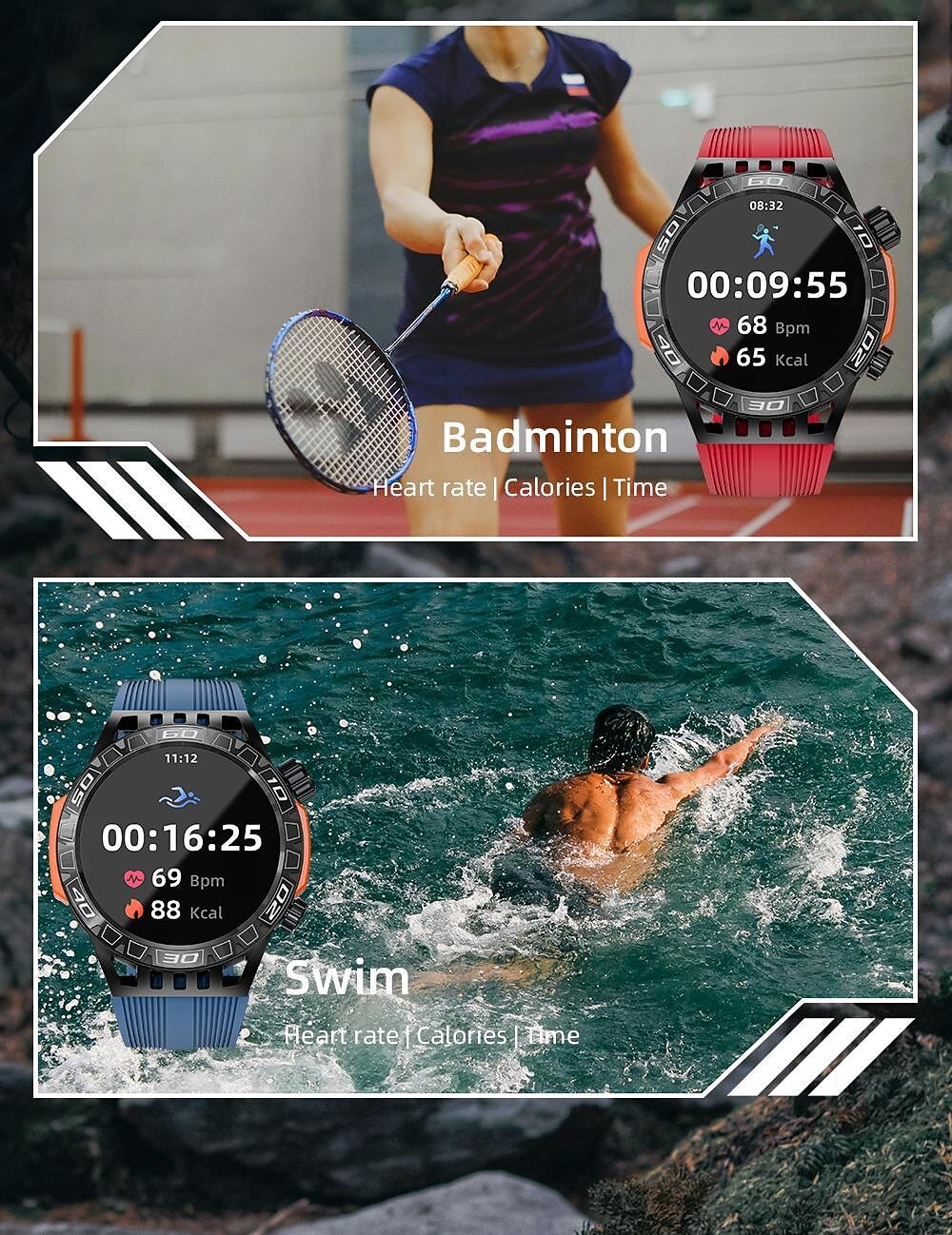 LOKMAT ZEUS 6 PRO Умные часы 1.46 дюймовый Смарт Часы Bluetooth Педометр Напоминание о звонке Датчик для отслеживания активности Совместим с Android iOS Женский Мужчины 2025 - $42.99 –P17