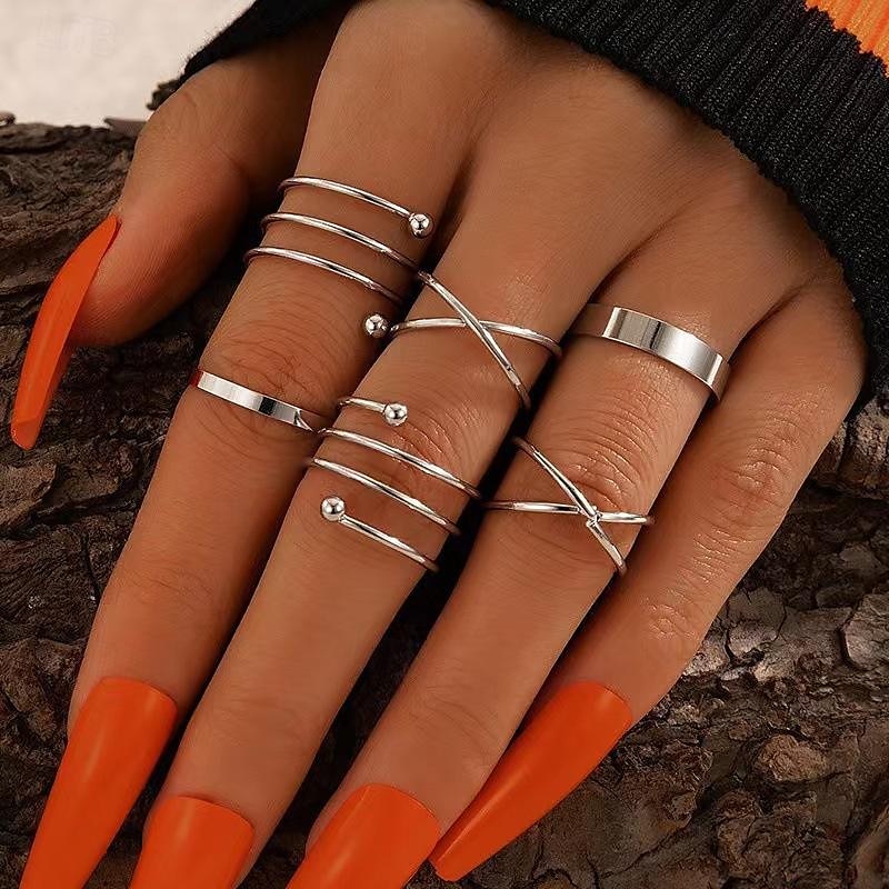 Ensemble d'anneaux Bagues For Femme Mariage Soirée Cadeau Alliage Le style rétro de 2025 ? $2.49 –P3