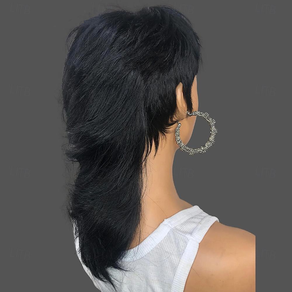 Perucas curtas de cabelo humano brasileiro remy, corte pixie, sem cola, usam e vão completas, feitas à máquina, retas com franja de 2025 por $87.99 –P2