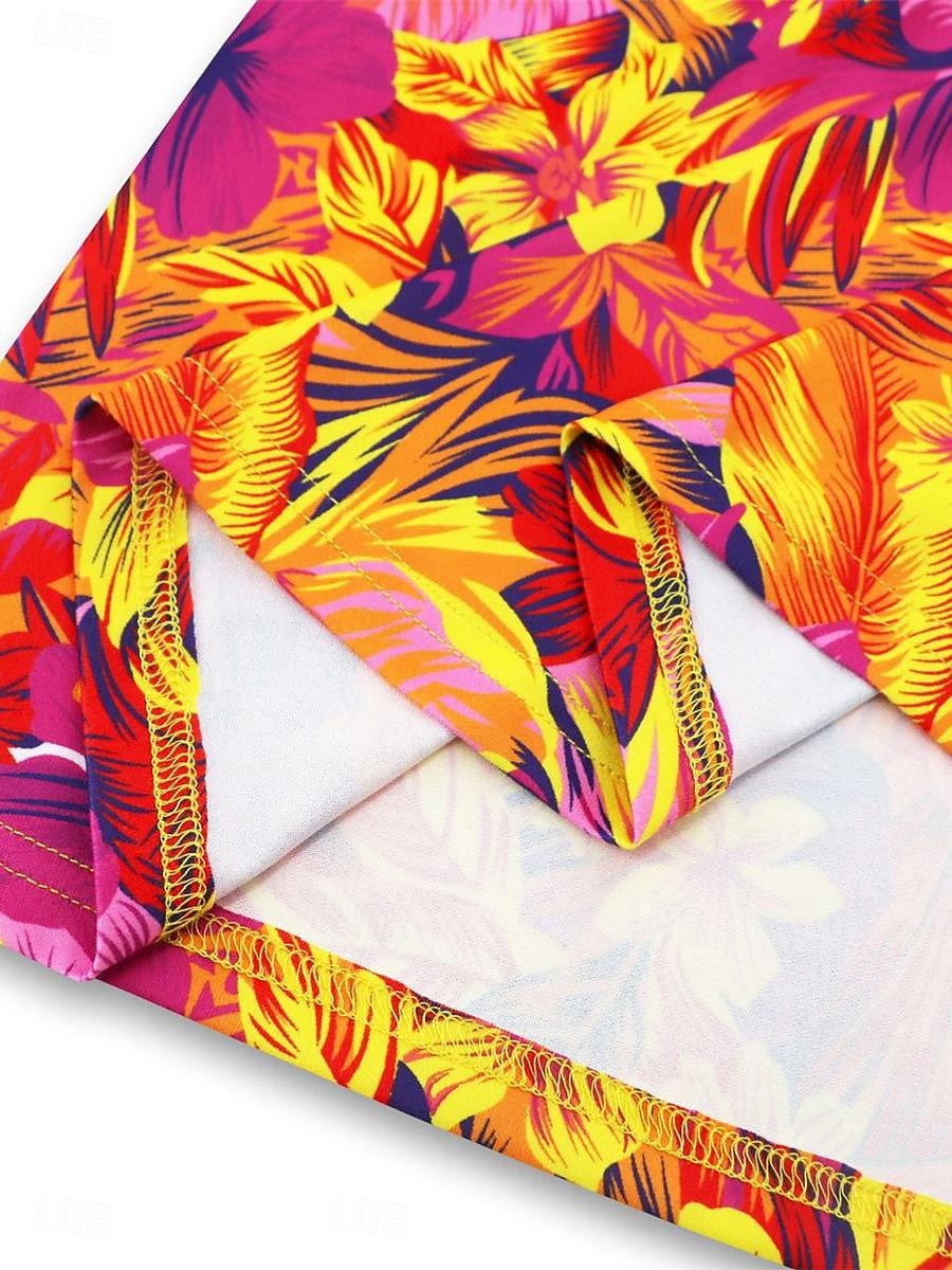 kvinners fritidskjole slipkjole floral blad ryggløst trykk stropp lang kjole maxi kjole hawaiisk uformell hverdagsferie ermeløs sommer 2025 - $41.99 –P18