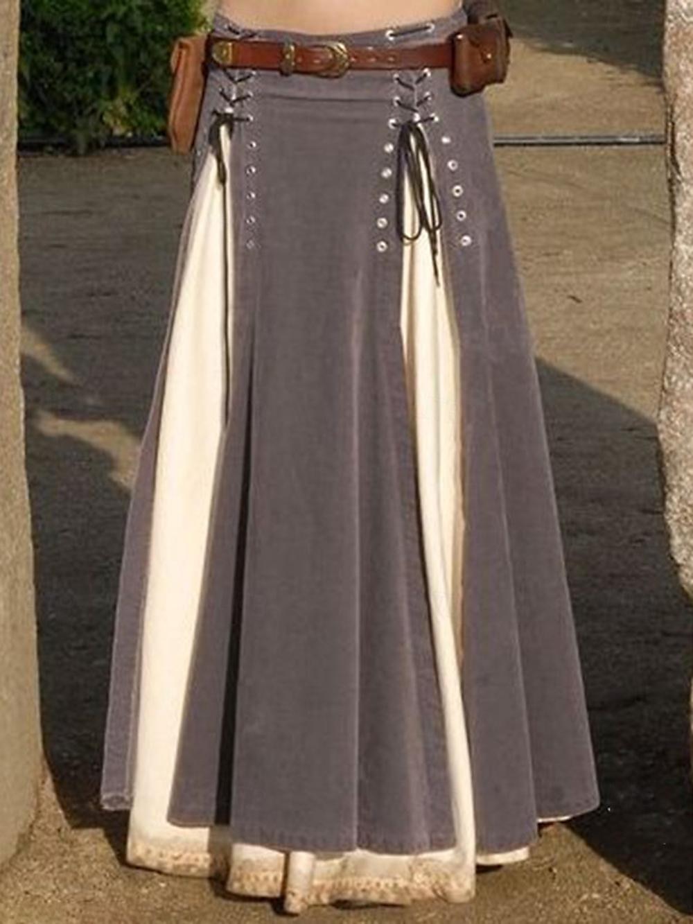Retro Punk a gotika Středověké Sukně Cosplay kostým Maxi sukně Ren Faire Gotická dívka Dámské Keltské Fantazie Steampunk předvečer Všech svatých Karneval Plesová maškaráda Karneval Běžné / Denní 2025 - $38.99 –P2
