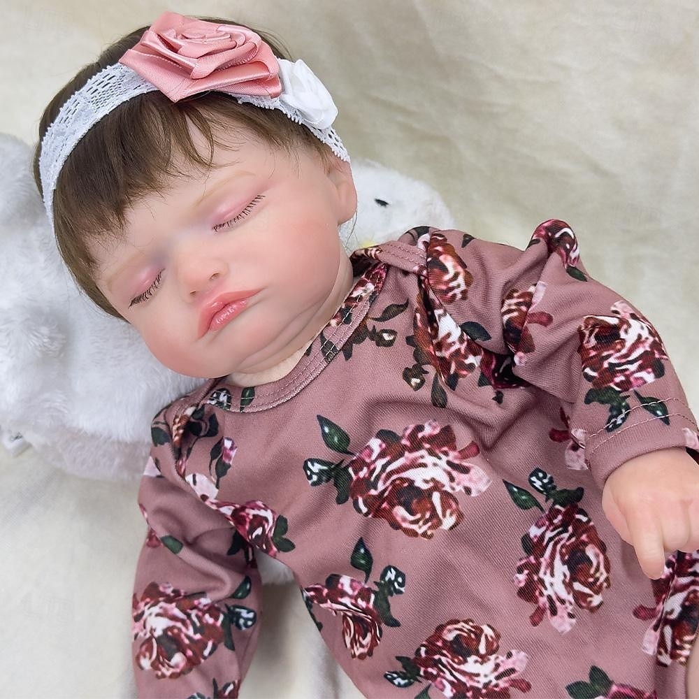 18 pouce Poupée Reborn Jouet pour Bébé & Nourrisson Poupée Reborn Toddler Poupée Poupée bébé Reborn Bébé Nouveau née réaliste Cadeau Membres en silicone 3/4 et corps rempli de coton cadeaux noël de 2025 ? $139.99 –P1