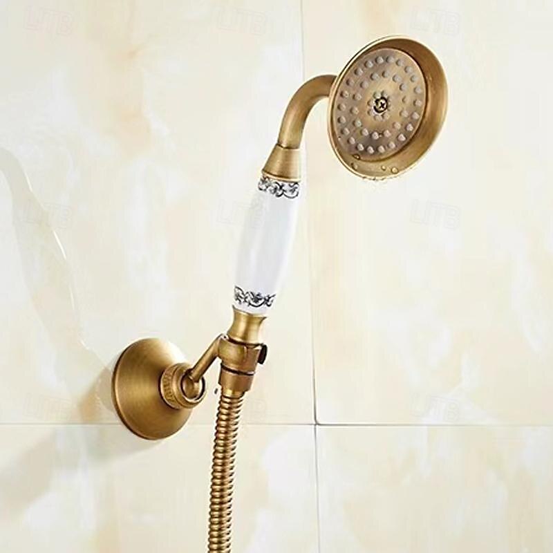 Rubinetto doccia Impostato - Docetta inclusa Stile vintage Ottone antico Esterno Valvola in ottone Bath Shower Mixer Taps del 2025 a $153.99 –P6