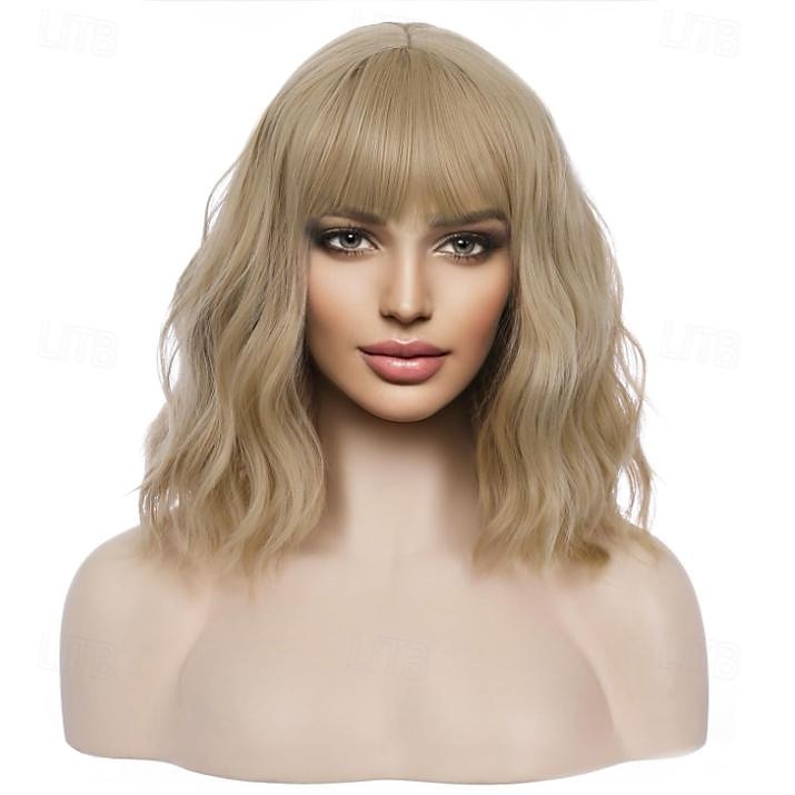 gris vert rose blonde violet perruque pour femmes ombre violet bob perruque mardi gras perruques courtes bouclés ondulés noir à violet perruque avec frange synthétique résistant à la chaleur de 2025 ? $19.99 –P6
