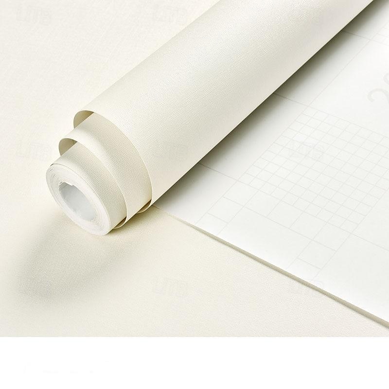 300 * 60 cm selbstklebende Tapete für das Schlafzimmer, wasserdicht und feuchtigkeitsbeständig, einfarbig, aufgearbeiteter Aufkleber, weißer Hintergrund, Wanddekorationstapete 2025 - $18.99 –P6