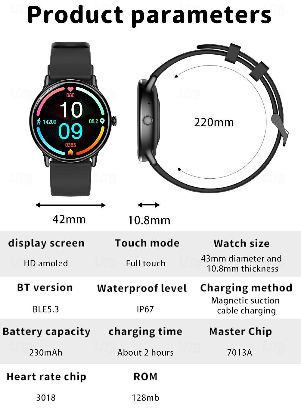 696 Y86 Умные часы 1.43 дюймовый Смарт Часы Bluetooth ЭКГ + PPG Педометр Напоминание о звонке Совместим с Android iOS Женский Мужчины Хендс-фри звонки Напоминание о сообщении IP 67 2025 - $49.99 –P19
