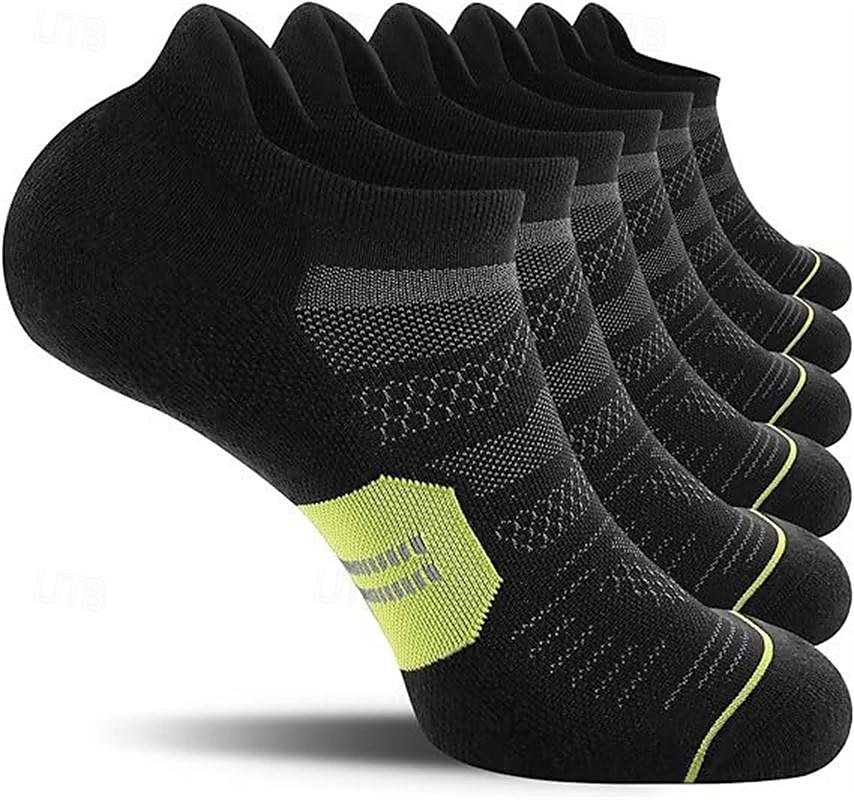 Hombre Paquete de 6 Paquetes múltiples Calcetín Calcetines hasta el Tibio Calcetines Cortos Calcetines para correr Calcetines informales Negro Blanco Color Bloque de color Deporte Diario Vacaciones 2025 - $8.99 –P7