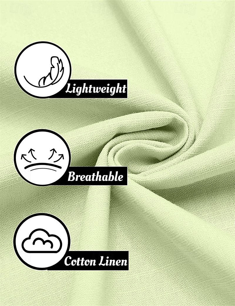 Per uomo Camicia Camicia di lino Camicia Estiva Abbigliamento da spiaggia Camicia con Bottoni Semplice Vacanza Casuale Nero Bianco Blu Verde Manica Lunga Bavero Primavera & Estate Abbigliamento del 2025 a $22.99 –P2