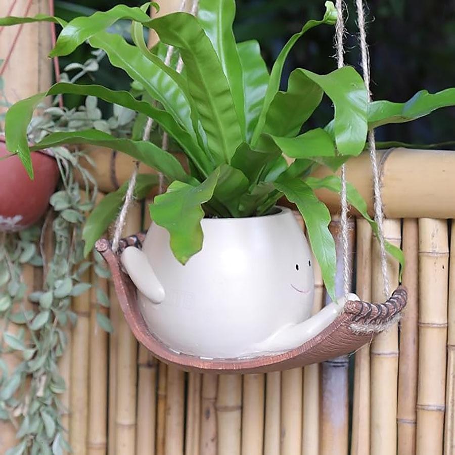 1 pot de plante suspendu unique en résine avec tête pivotante pour plantes succulentes, pot de fleurs suspendu, pot de fleurs, hamac, petits pots de fleurs en résine pour plantes d'intérieur et de 2025 ? $18.99 –P3