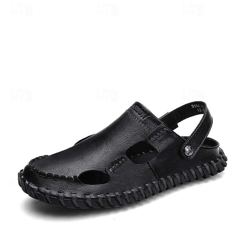 Homens Sandálias Sandálias rasas Sandálias De Moda Chinelos ao ar livre sapatos feitos à mão Caminhada Casual Estilo Praia Diário Escritório e Carreira Pele Napa Tecelagem voadora Respirável de 2025 por $54.99 -P10